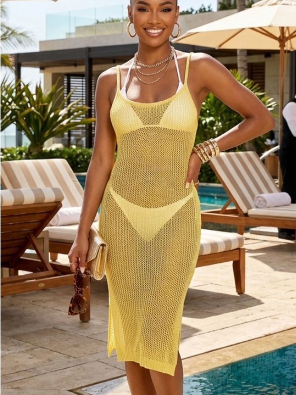 New Open Knit Cover-up Beach Swim Swimsuit Coverup Dress